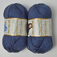 Blue Bernat Satin Acrylic Yarn - 2 Skeins