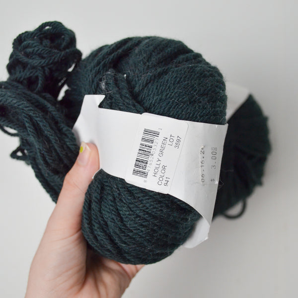 Dark Green Universal Deluxe Bulky Superwash Wool Yarn - 2 Balls