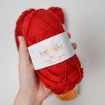 Orange Rowan All Seasons Cotton + Red Knit Picks CotLin Yarn - 5 Skeins