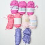 Pink + Purple Mercerized Cotton Yarn - 9 Skeins