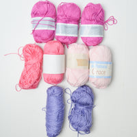 Pink + Purple Mercerized Cotton Yarn - 9 Skeins