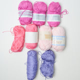 Pink + Purple Mercerized Cotton Yarn - 9 Skeins