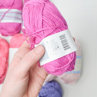 Pink + Purple Mercerized Cotton Yarn - 9 Skeins