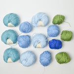 Blue + Green Rowan 4 Ply Cotton Yarn - 14 Balls