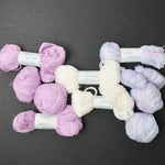 Purple + White Crystal Palace Yarns Baby Georgia Mercerized Cotton Yarn - 5 Skeins + Extras
