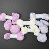 Purple + White Crystal Palace Yarns Baby Georgia Mercerized Cotton Yarn - 5 Skeins + Extras