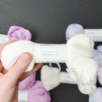 Purple + White Crystal Palace Yarns Baby Georgia Mercerized Cotton Yarn - 5 Skeins + Extras