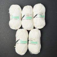 White Reynolds Saucy Mercerized Cotton Yarn - 5 Skeins