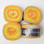 Yellow, Green + Orange Variegated Lana Grossa Gomitolo Felice Cotton + Rayon Blend Yarn - 4 Cakes