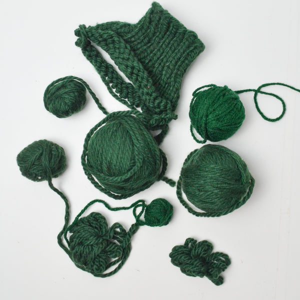 Green Yarn - 7 Balls + Extra + Project