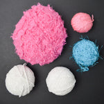 Pink, Blue + White Textured Yarn - 5 Balls