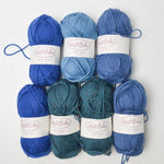 Green + Blue Knit Picks Stroll Sport Wool + Nylon Blend Yarn - 7 Skeins