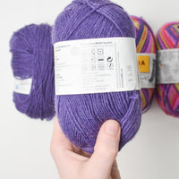 Purple + Pink Variegated Regia Wool Blend Sock Yarn - 4 Skeins