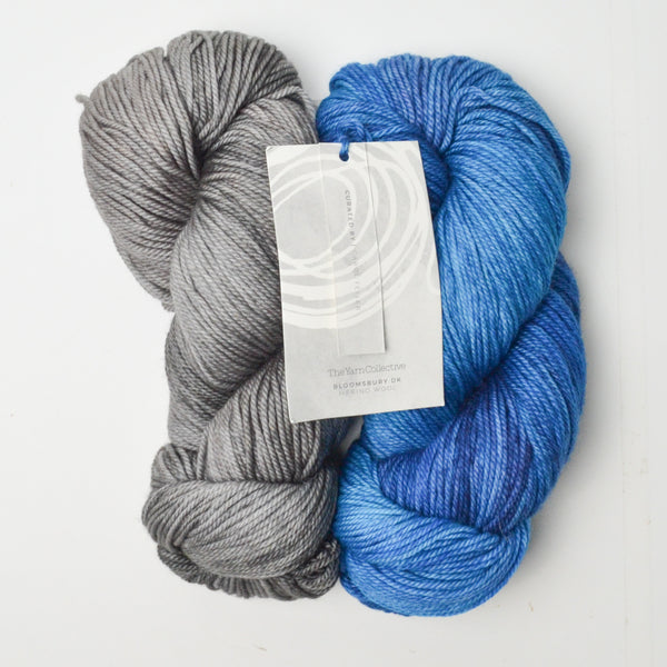 Blue + Gray The Yarn Collective Bloomsbury DK Merino Wool Yarn - 2 Skeins