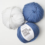 White and Blue Wool + The Gang The New Wave Cotton + Recycled Polyester Yarn - 3 Balls