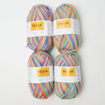 Rainbow Variegated Regia Polyester Blend Yarn - 4 Skeins