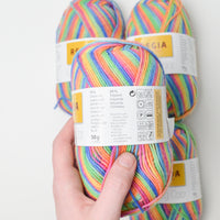 Rainbow Variegated Regia Polyester Blend Yarn - 4 Skeins