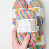 Rainbow Variegated Regia Polyester Blend Yarn - 4 Skeins