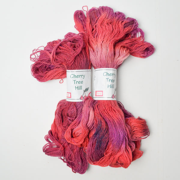 Pink Variegated Cherry Tree Hill Possum Lace Yarn - 2 Skeins
