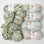 Colorful Variegated Basic Stitch Acrylic Yarn - 7 Skeins + Extra