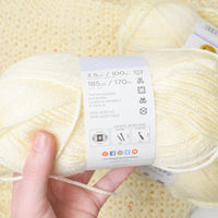Light Yellow Basic Stitch Acrylic Yarn - 3 Skeins + Project