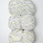 Gray + Yellow Variegated Yarn - 3 Skeins