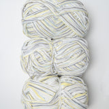 Gray + Yellow Variegated Yarn - 3 Skeins