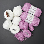 White + Pink Truboo Bamboo Blend Yarn - 11 Balls