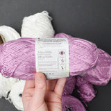 White + Pink Truboo Bamboo Blend Yarn - 11 Balls