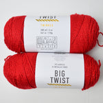 Red Big Twist Acrylic Blend Yarn - 2 Skeins