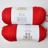 Red Big Twist Acrylic Blend Yarn - 2 Skeins