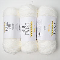 White Big Twist Acrylic Blend Yarn - 3 Skeins