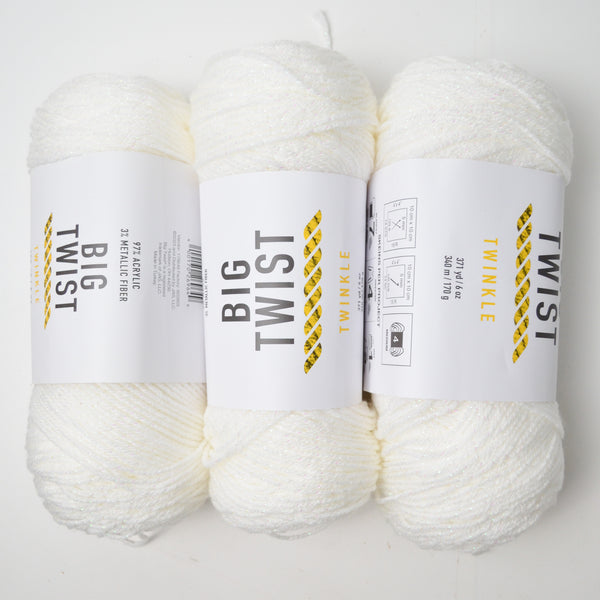 White Big Twist Acrylic Blend Yarn - 3 Skeins