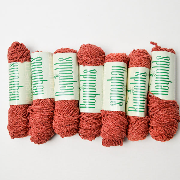 Burnt Orange Reynolds Velourette Yarn  - 7 Skeins