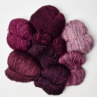 Purple Wool + Natural Fiber Yarn Bundle - 8 Balls