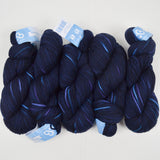 Navy Blue Cloudborn Fibers Superwash Merino Worsted Twist Splash - 5 Skeins