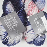 Blue, White + Red Madeline Tosh Tosh Sock Merino Wool Yarn - 2 Skeins