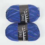 Royal Blue + Multicolor Trekking XXL New Wool + Nylon Yarn - 2 Skeins