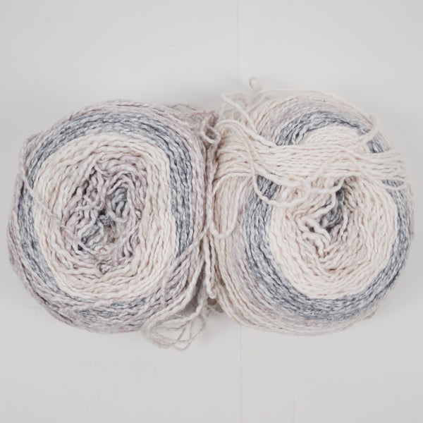 Beige + White Variegated Plied Yarn - 2 Skeins