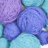 Assorted Purple, Blue + Teal Yarn Bundle