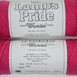 Hot Pink Lamb's Pride Worsted Wool + Mohair Yarn - 2 Skeins