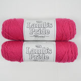 Hot Pink Lamb's Pride Worsted Wool + Mohair Yarn - 2 Skeins