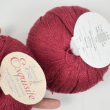 Maroon Fiddlesticks Knitting Exquisite Silky Laceweight Silk + Wool Yarn - 2 Skeins
