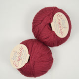 Maroon Fiddlesticks Knitting Exquisite Silky Laceweight Silk + Wool Yarn - 2 Skeins