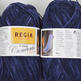 Navy Blue Variegated Regia Concerto Color Superwash + Polyamide Yarn - 4 Skeins