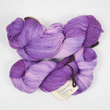 Purple Variegated Mind's Eye Daisy Superwash Merino, Nylon + Tencel Sock Yarn - 2 Skeins