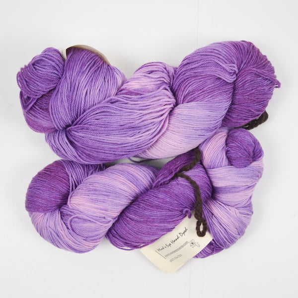 Purple Variegated Mind's Eye Daisy Superwash Merino, Nylon + Tencel Sock Yarn - 2 Skeins