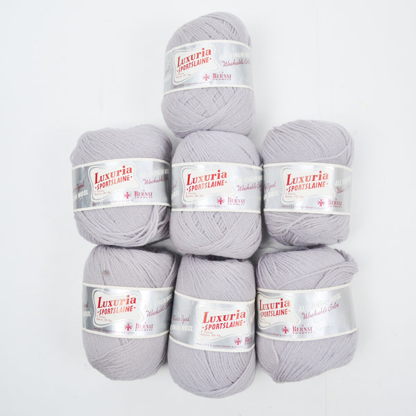 Gray Luxuria Sportslaine Virgin Wool Yarn - 7 Balls