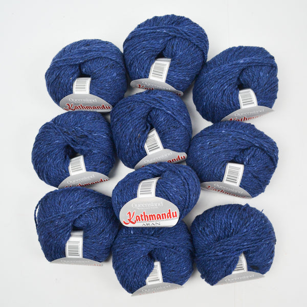 Blue Heather Queensland Collection Kathmandu Aran Merino Wool, Silk + Cashmere Yarn - 10 Balls