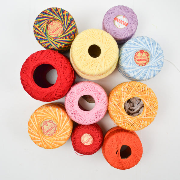Bright Warm Tones Crochet Yarn - 10 Spools